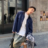 【网28】2水洗撞色翻领机能飞行服夹克男A079-751-P73，男装夹克，电商A079