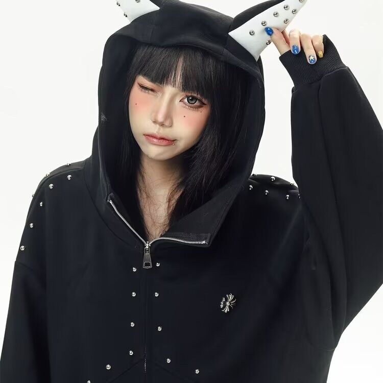 【214】开衫新款潮牌连帽宽松休闲上衣卫衣外套A079-WY204-P65图片