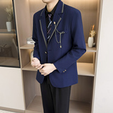 [007]制服西装男学院风徽章高校毕业照班服jk西服A079-JK40-P57，男装西服套装，电商A079