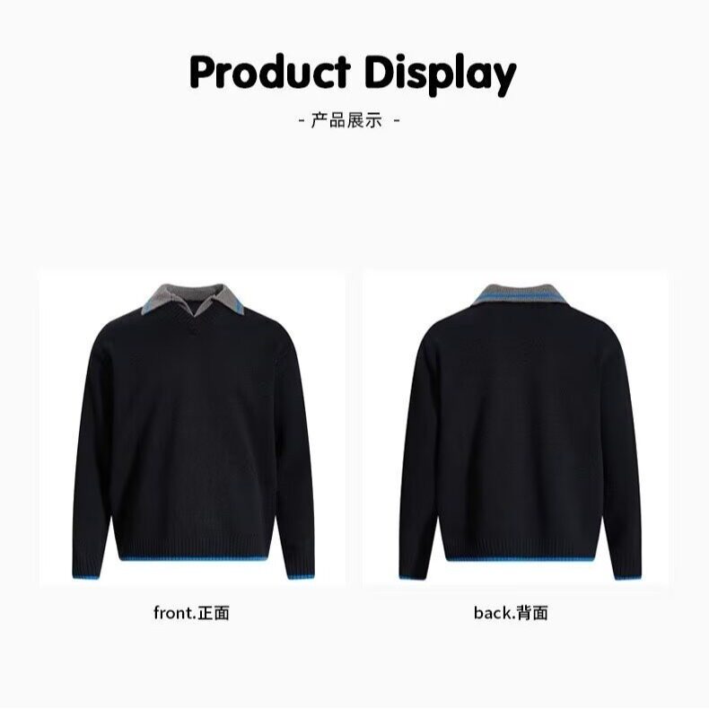 [289拼接撞色设计感长袖卫衣2025春季新款A079-7380-P57,男装卫衣,电商A079