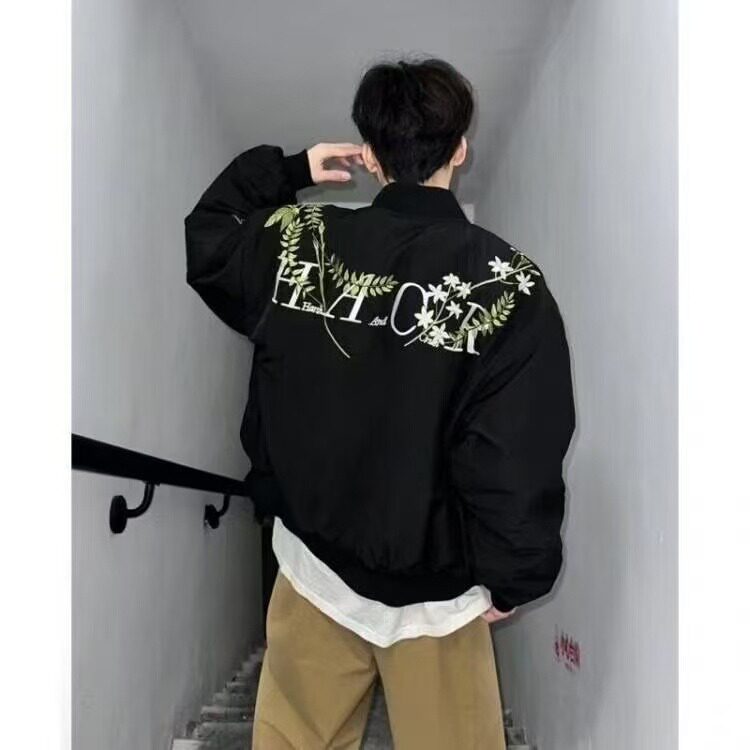 【网109】字母印花夹克外套拉链宽松百搭A079-C232-59,男装夹克,电商A079