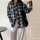 【网116】早秋新款女装2025格子衬衫A079-CS130-P25，男装衬衫，电商A079