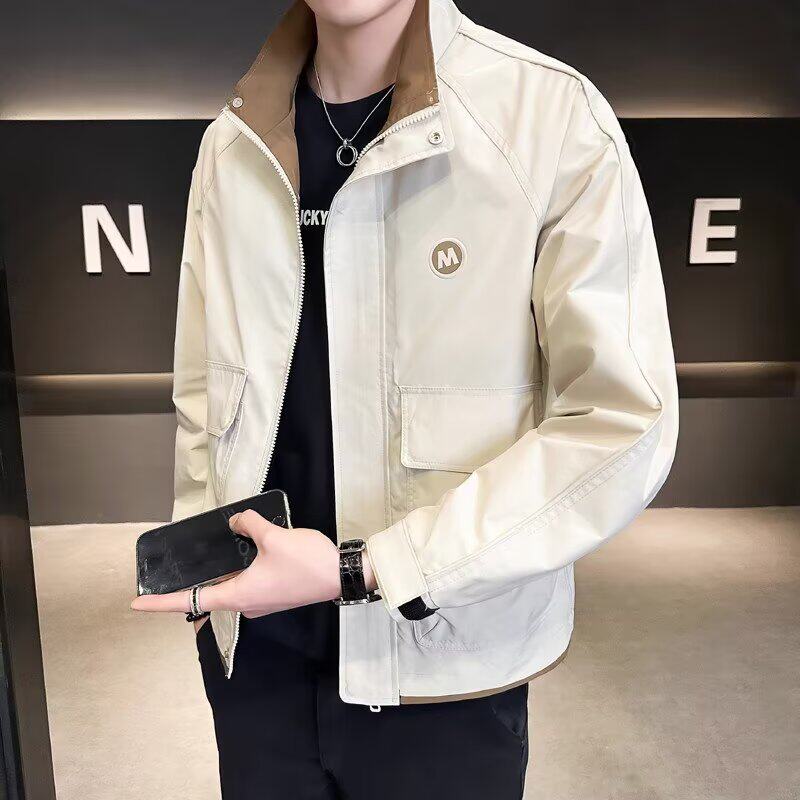 【186】立领夹克男士25春季新款拼色大码上衣外套A079-7715-P55，男装夹克，电商A079