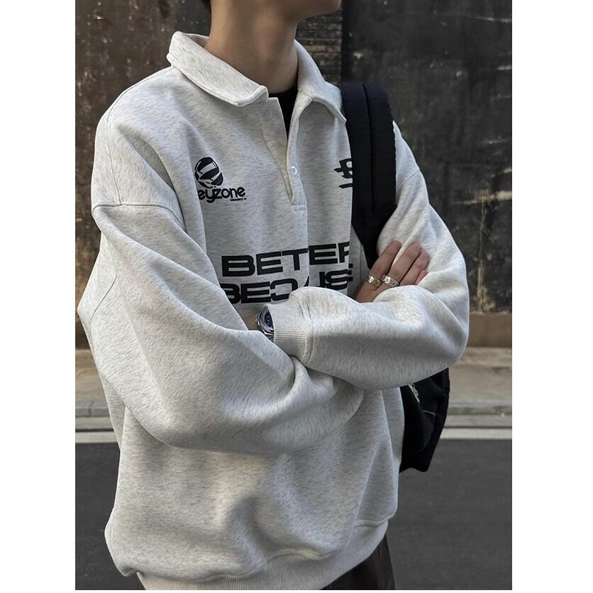 【200】25半拉链翻领卫衣男秋季纯棉POLO领A079-WY48-P44-50,男装Polo衫,电商A079