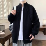 【219】针织开衫外套男秋冬季宽松立领情侣款毛衣A079--M03-P54，男装针织衫/毛衣，电商A079