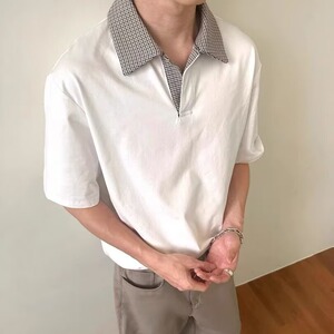 [012]拼接短袖polo衫男女款夏翻领t恤正肩半袖 A079-T65-P29图片