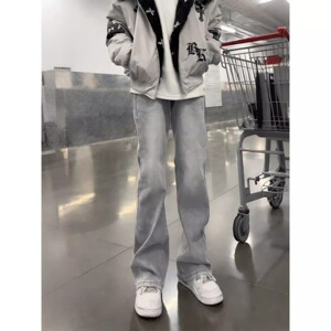 【008】仔裤男款显瘦显腿长裤子加绒直筒弯刀裤A079-8015-P42图片