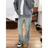[008]潮男夏季新款字母牛仔裤嘻哈ins潮潮长裤A079-L690-P44，男装牛仔裤，电商A079