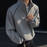 【网97】半拉链卫衣男春秋季款情侣潮牌重磅痞帅外套A079-W46-P35，女装短外套，电商A079