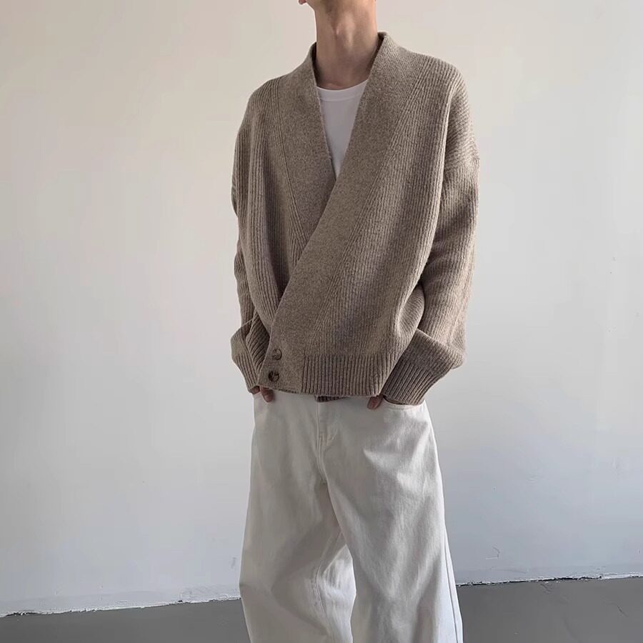 【网32】开衫道袍毛衣秋冬季慵懒风针织衫外套A079-2370-P52,男装针织衫/毛衣,电商A079
