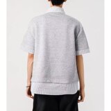 [003]假两件条纹polo领短袖t恤女宽松休闲百搭上衣A079-D902-P37，男装T恤，电商A079