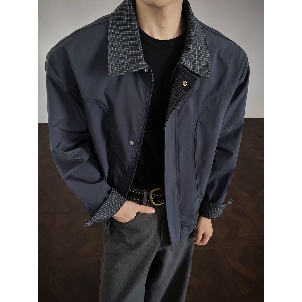 【276】新款翻领夹克男士秋季拼接外套休闲男装A079-A263-P67，男装夹克，电商A079