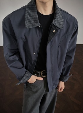 【276】新款翻领夹克男士秋季拼接外套休闲男装A079-A263-P67