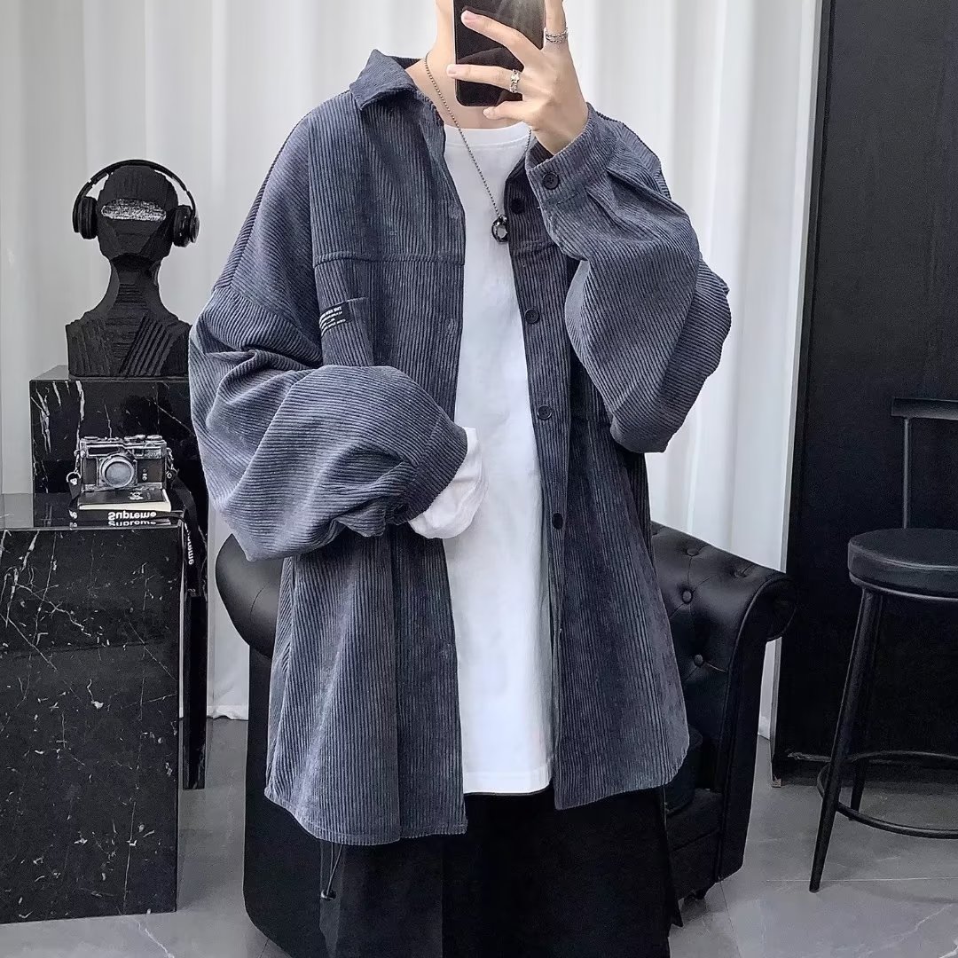 【216】长袖灯芯绒衬衫潮百搭纯色时尚新款A079-CS011-P34,男装衬衫,电商A079