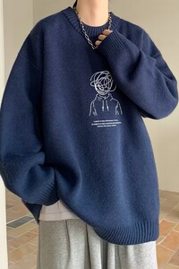 【网126】秋季新款宽松圆领长袖毛衣外套A079-6591-P43图片
