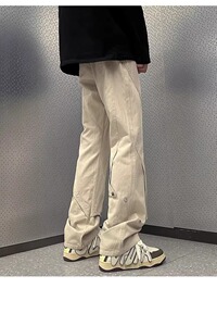 【网130】25休闲裤男女潮牌百搭小众微喇高街长裤A079-A851-P41图片