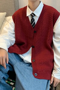 【21】针织开衫背心马甲男ins超火毛衣外套A079-0121-P39图片