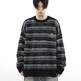【001】5条纹提花圆领毛衣秋冬潮牌新款百搭针织A079-MY35-P47，男装针织衫/毛衣，电商A079