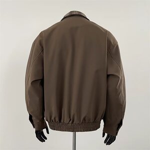 【12】假两件夹克棉服男拼接格子夹棉棒球服A079-6101夹棉-p82图片
