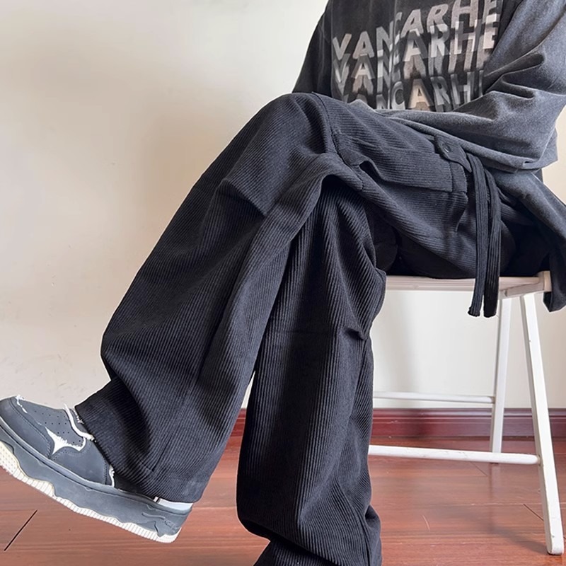 【网122】灯芯绒工装裤男秋冬新款宽松直筒裤子A079-K014-P42，男装工装外套，电商A079