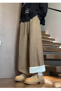 【002】新款休闲瘦拖地裤宽松垂感直筒阔腿裤A078-K329-P38图片