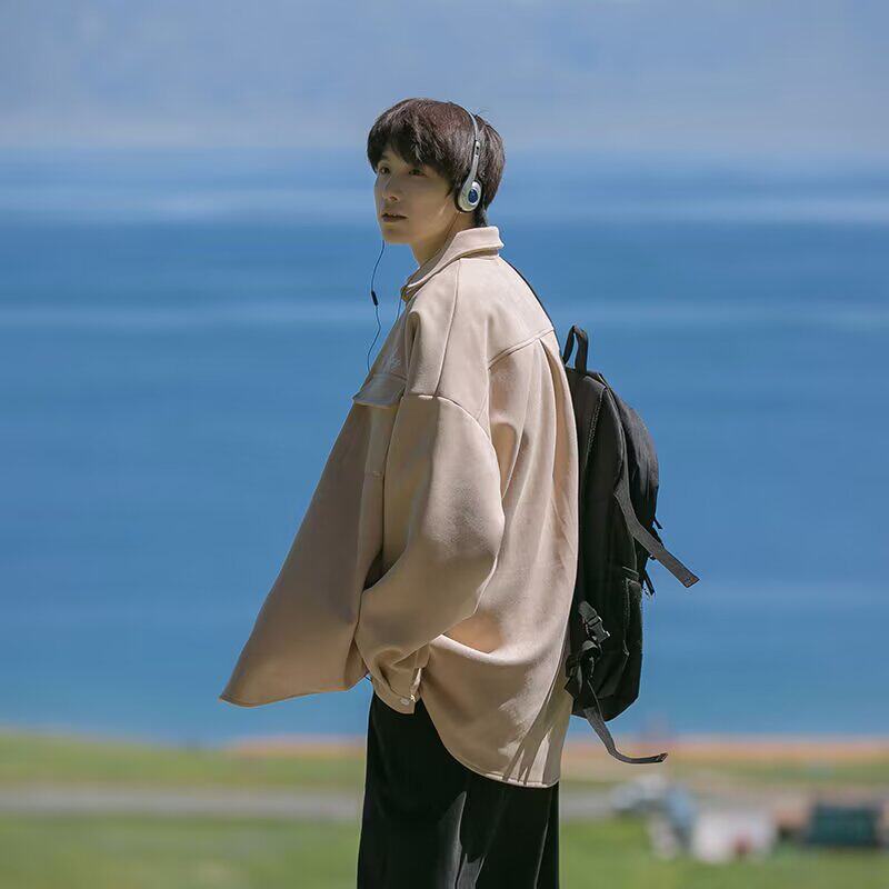 【网4】夹克男春秋季新款潮牌宽松衬衫A079-C201-P43,男装夹克,电商A079