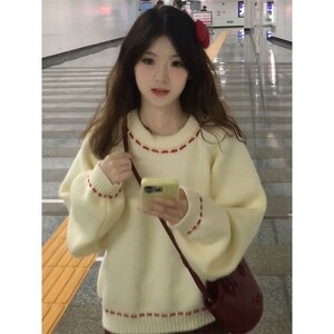 【243】圆领套头毛衣女冬季新款软糯百搭针织衫A079-6188-P55图片