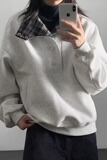 [004]格纹纽扣立领卫衣男款挺情侣短款外套A079-W408-P49，女装短外套，电商A079