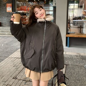 【151】拼接毛领花苞派克服棉斯男女外套A079-8856-P109图片