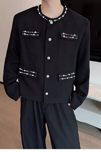 【23】粗花呢编织小香风外套男2025新款A079-J440-P67图片