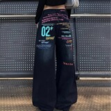 [008]阔腿牛仔裤女秋冬宽松街头休闲直筒拖地长裤A079-N9048-P54，男装牛仔裤，电商A079