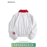 【网7】飞行员夹克撞色翻领条纹夹克男女春秋A079-JK8566-P63，男装夹克，电商A079