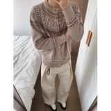 【7】开衫毛衣男女秋冬季保暖宽松提花外套A079MY9817-P57，男装针织衫/毛衣，电商A079