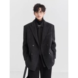 [001]男士双排扣百搭宽松休闲西服外套男装上衣A079-W26-P76，男装西服，电商A079