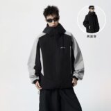 [001]运动户外连帽冲锋衣夹克男拼接撞色工装外套A079-3416-P76，男装夹克，电商A079