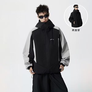 [001]运动户外连帽冲锋衣夹克男拼接撞色工装外套A079-3416-P76图片