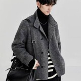 【98】25男装冬季高端羊毛双面呢夹克大翻领A079-8268-P65，男装夹克，电商A079