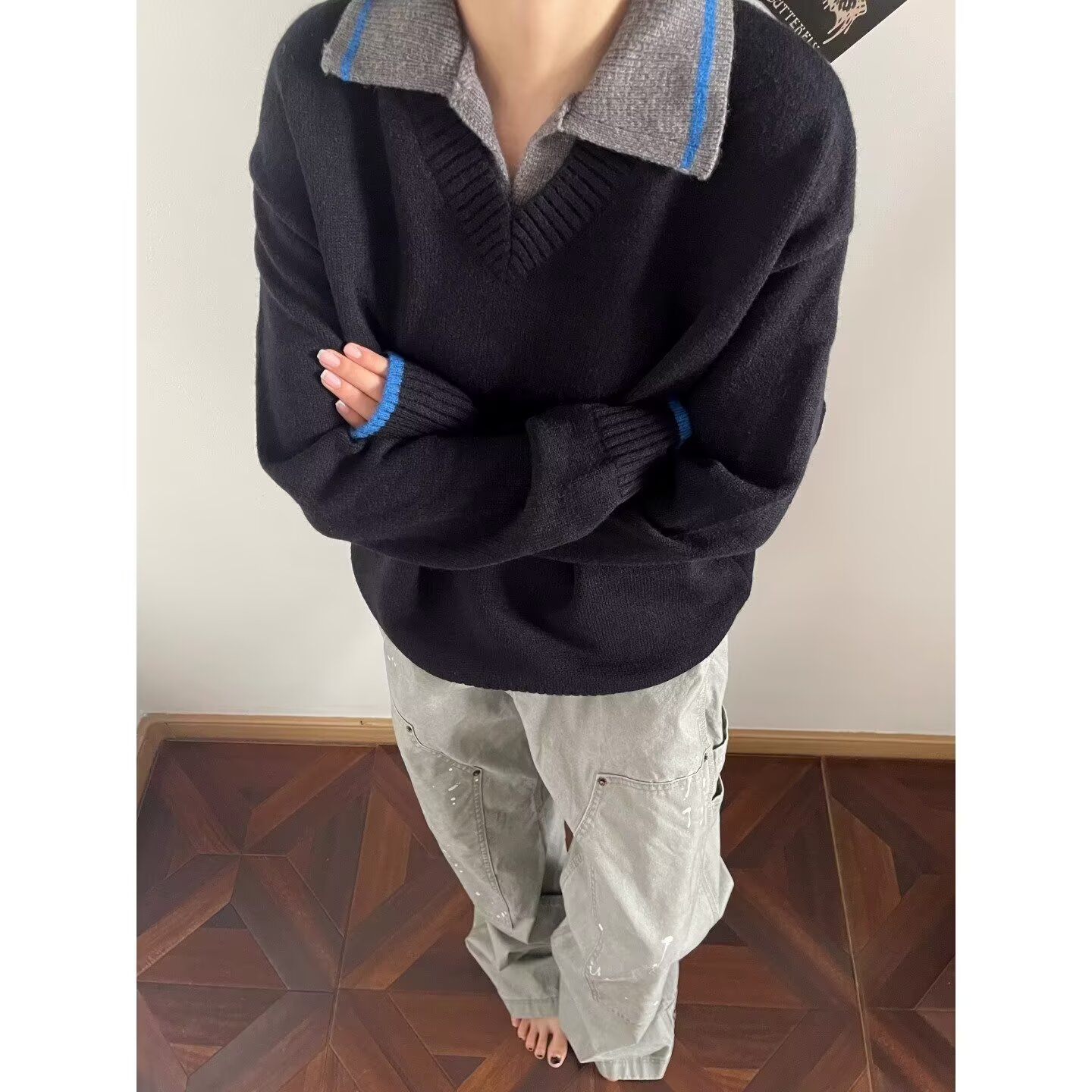 【211】大码日系加肥加大男款宽松加厚针织衫A079-A356-P51,男装针织衫/毛衣,电商A079
