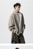 -【网60】条纹情侣连帽运动外套潮牌慵懒风休闲夹克A079-S41-P55，男装夹克，电商A079