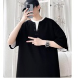 [003]假两件半袖夏撞色拼接体恤潮牌圆领短袖T恤男A079-S231-P28，男装T恤，电商A079