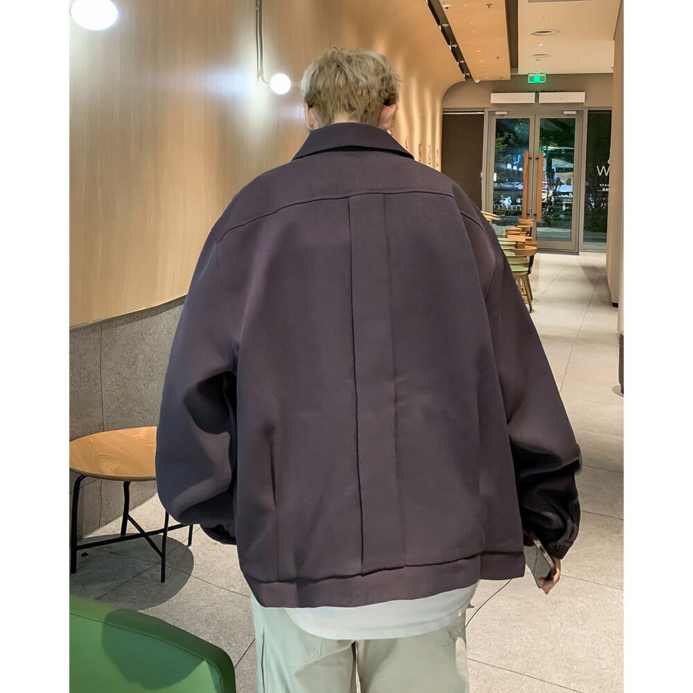 【5】外套翻领纯色立体紫色短款夹克A079-Y161-P45,男装夹克,电商A079