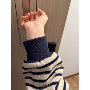 【295】条纹毛衣圆领针织衫卫衣女秋冬新款宽松A079-1269-P44图片
