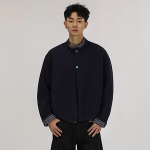 【网87】秋冬撞色假两件条纹外套男A079-W310-P54图片