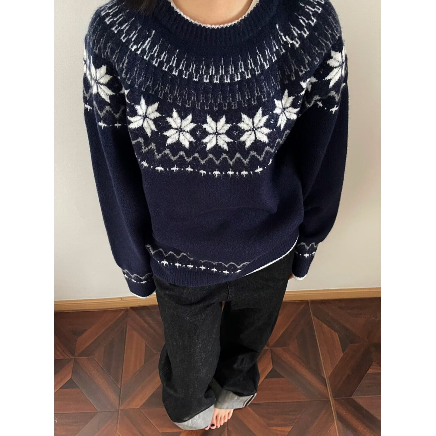 【94】圆领针织衫费尔岛提花毛衣A079-0017-P49，男装针织衫/毛衣，电商A079