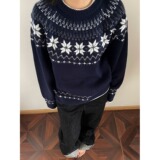 【94】圆领针织衫费尔岛提花毛衣A079-0017-P49，男装针织衫/毛衣，电商A079