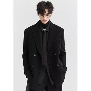 [001]男士双排扣百搭宽松休闲西服外套男装上衣A079-W26-P76图片