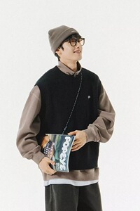 【21】圆领针织马甲背心男潮牌休闲百搭无袖毛衣A079-0127-P35图片