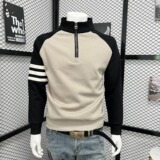 【网49】百搭撞色半拉链立领卫衣A079-W124-P38，男装卫衣，电商A079