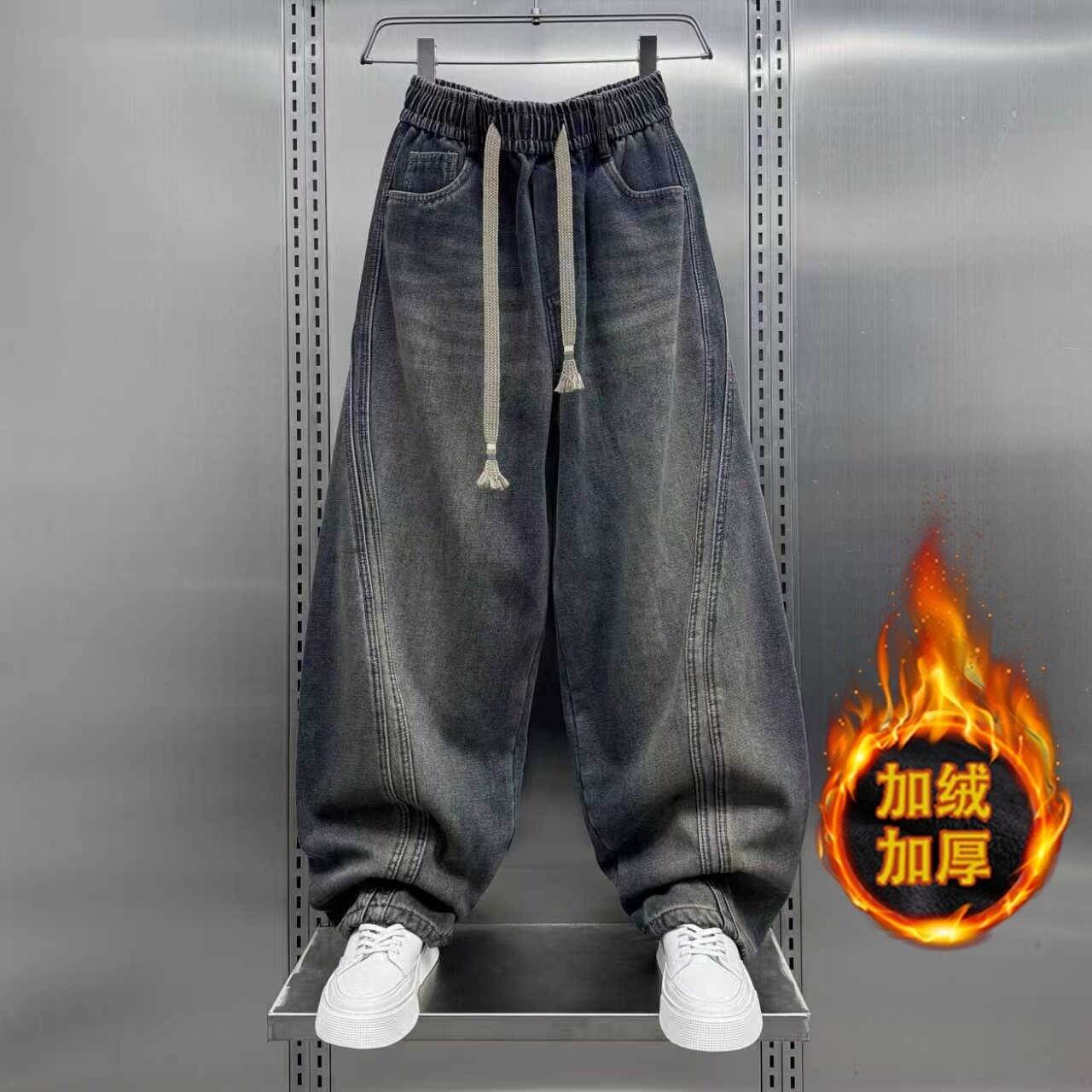 【002】5男士加绒加厚牛仔裤冬季男士老爹裤A079-K1231-P58,男装牛仔裤,电商A079