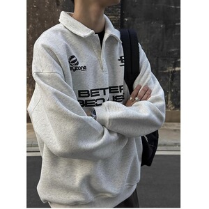 【200】2025半拉链翻领卫衣男 秋季纯棉POLO领A079-WY48-P44-50图片